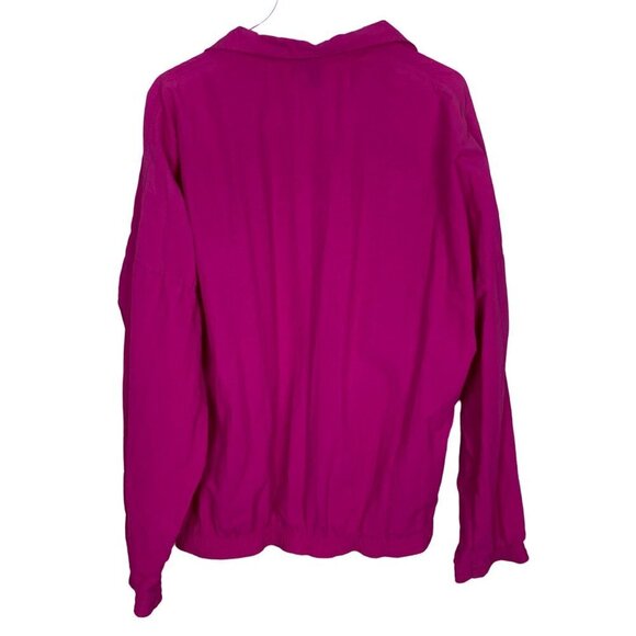 Vintage 90s Cyrk Windbreaker Anorak Jacket Medium Hot Pink Soccer Patch 1/4 Zip - Picture 6 of 7